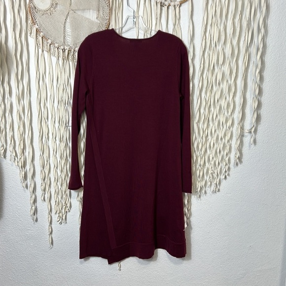 Eileen Fisher Burgundy Knit Merino Wool Sweater Dress Size Small - Picture 8 of 10